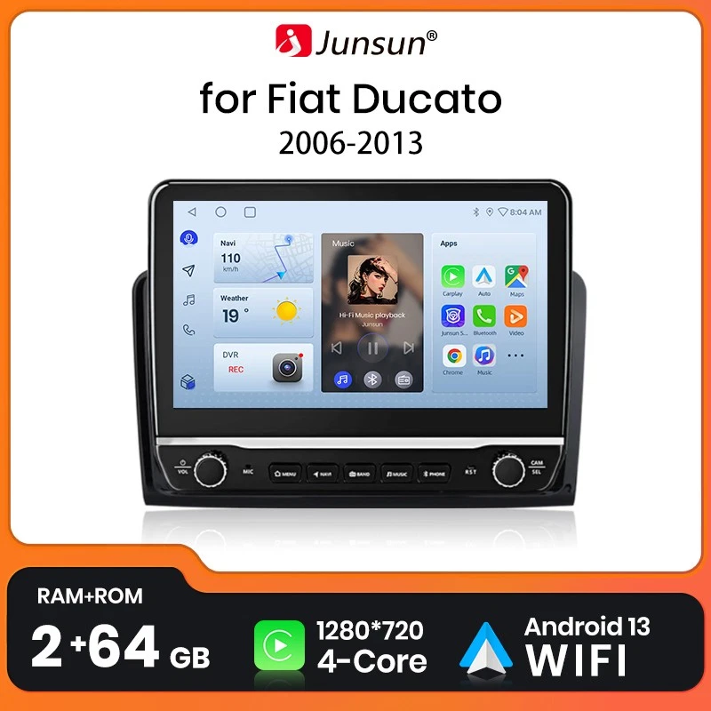 Für Fiat Ducato 2007-2023 10.1'' Carplay Android 14 Autoradio GPS Navi WIFI DAB+ - Bild 2 von 4