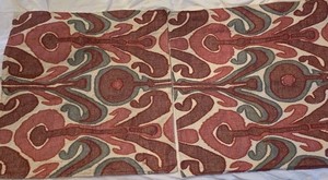 2 Pottery Barn "Kenmare Ikat Red" 24" Pillow Cover New