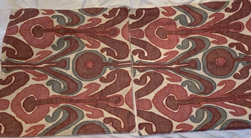2 Pottery Barn "Kenmare Ikat Red" 24" Pillow Cover New