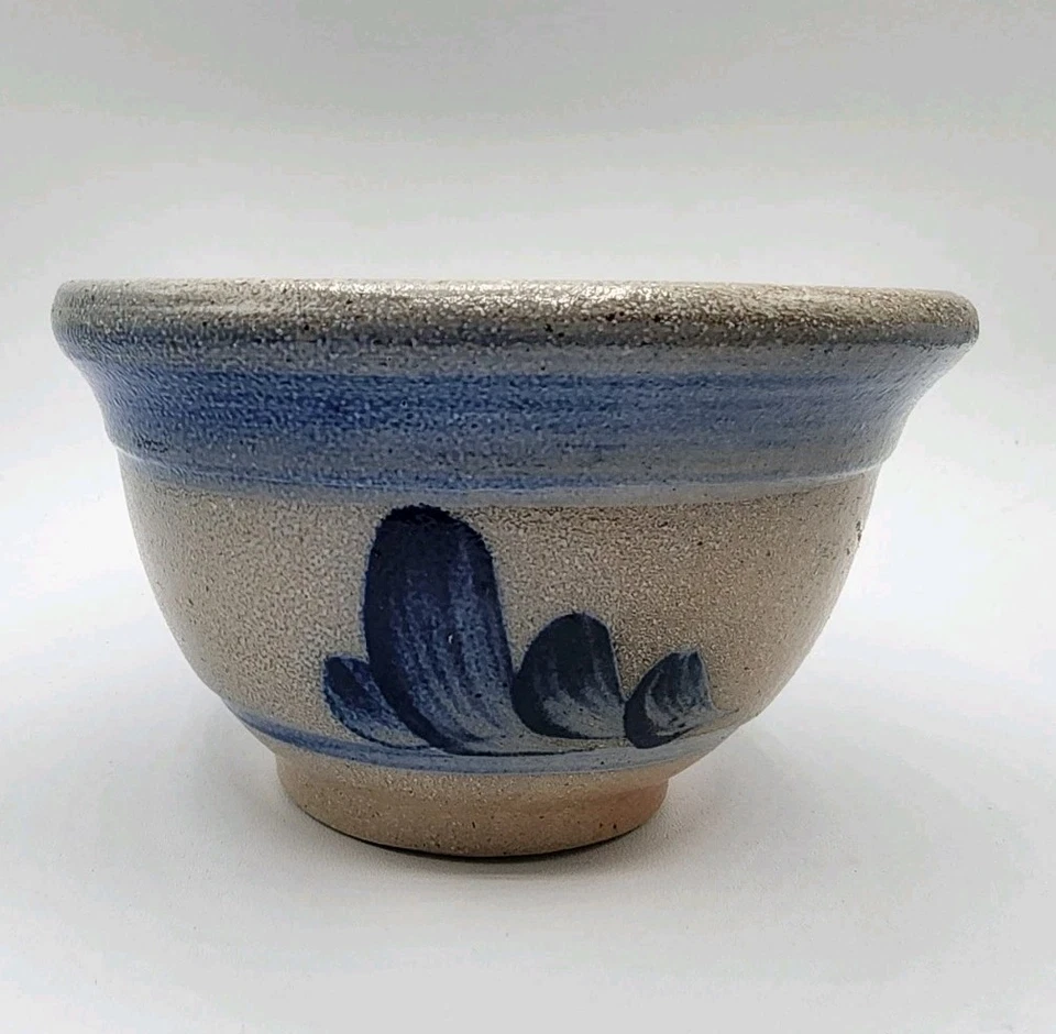 Rowe Pottery Salt Glaze Stoneware Miniature Finger Bowl 1991 (2.5"x4") - Image 3 of 4