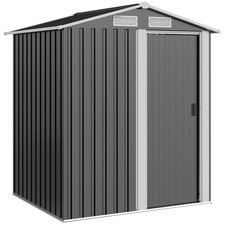Outsunny 5ft x 4.3ft Outdoor Metal Storage Shed w/ Sliding Door Refurbished