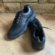 BCG Mens Black Leather Upper Golf Shoes Lace Up Size 7D Cleats New Open Box