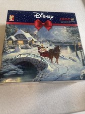 Disney Thomas Kinkade 1000 piece Jigsaw Puzzle Mickey Minnie Victorian Christmas