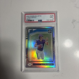 JJ McCarthy 2024 Donruss Optic Holo #235 Rated Rookie (RC) - PSA 9 Vikings