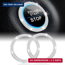 LivTee 2 PCS Crystal Double Rhinestone Car Engine Start Stop Decoration Ring, Bl