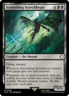 1x Screeching Scorchbeast - Universes Beyond: Fallout - NM  - MTG pack fresh edh