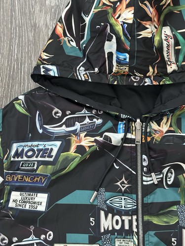 Size XL - Givenchy Reversible Motel Print Black Windbreaker Jacket - Picture 5 of 8