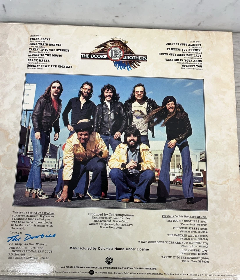 Doobie Brothers Best Of The Doobies Vintage Vinyl LP 1978 - Image 2 of 3