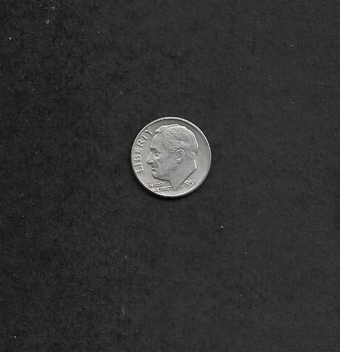 1958 Franklin Roosevelt Silver Dime,  Denver Mint, Excellent/Fine, All Legible