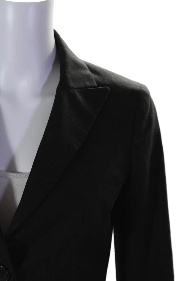 Blazer Sport Max Mujer A Cuadros Solapa Ancha Mangas Largas Chaqueta Negro Algodón Talla 4 Foto 2 de 4