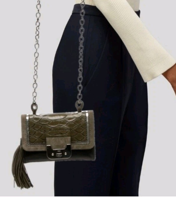 DVF Mini Harper Python Embossed Suede Crossbody S… - image 2