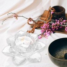 Bougeoir en verre en forme de lotus pour bougie flottante et lampe à thé