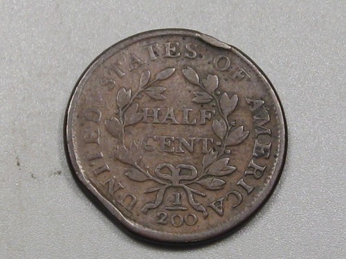 1804 Crosslet 4 w/ stems Draped Bust Half Cent.  Damage. - Picture 9 of 13