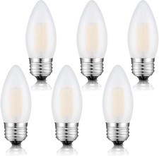 E26 Candelabra Bulb Frosted Medium Base 2700K Warm White Equivalent 25 Watt Ligh