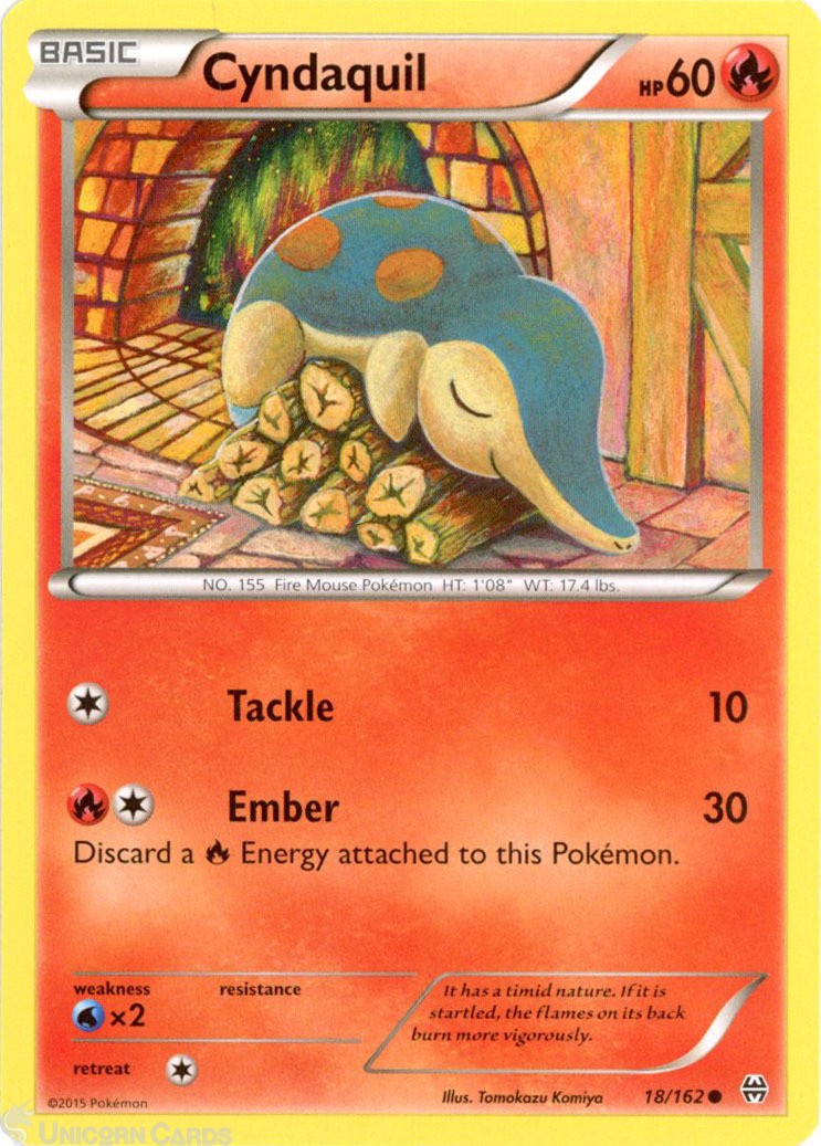 Cyndaquil 18/162 : Common Mint/Near Mint Pokemon Card : XY08: BREAKthrough