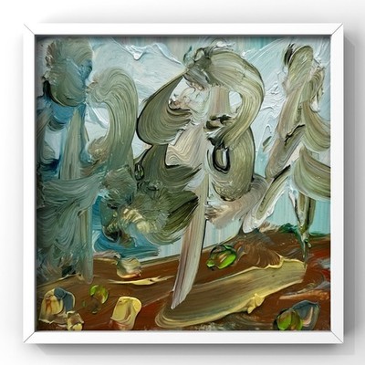 Abstract Trees Painting Forest Grove Impressionist Oil Painting Framed Artwork