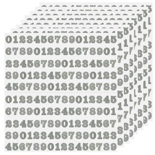 1/2" Self-Adhesive Vinyl Number Stickers, Waterproof Silver Labels for Organizin