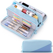 Big Capacity Pencil Case 3 Compartments Pen Pouch Bag Multifunctional Organiz...