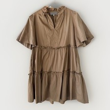 Sea New York Clara Tiered Ruffle Mini Dress Poplin Cotton Blend Size 8