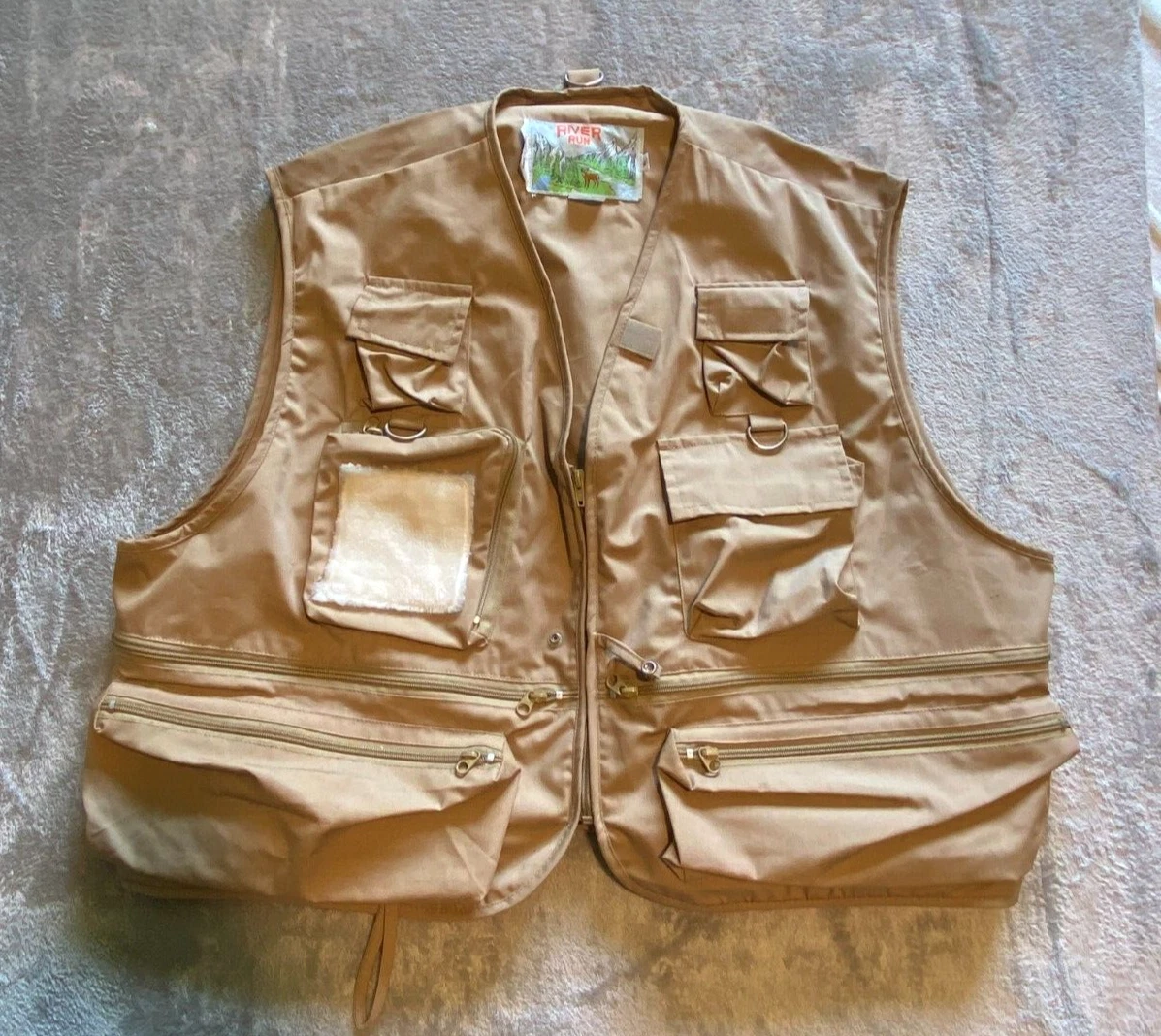 Vintage River Run Fly Fishing Vest Size XL Style RWH-1S Roaring Fork