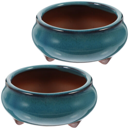 2 Pcs Purple Clay Flower Pot Succulent with Drainage Hole House Planter - Picture 8 of 12