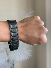 Giant Black Elegant Magnetic Bracelet Men Women Renew Energy Balance Power Joy X