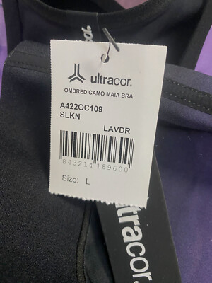 のん $98 Ultracor Women's Purple Ombre Camo Maia Sports Bra Size Large
