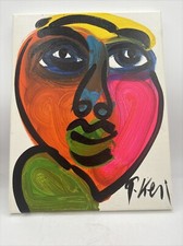 Peter Keil Abstract Art Color Canvas Painting 14 X 11 German Artist #2 COA