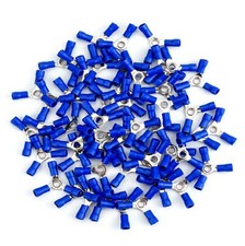 50 Wire Crimp 3 Way Y Ring Butt Connector Terminal Vinyl Blue 16-14 awg Gauge