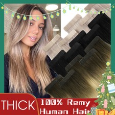 Seamless 100 Russian Human Hair Tape in On Remy Skin Weft Hair Extensions 24"
