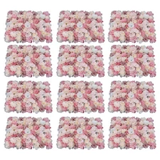 Flower Wall Panel Artificial Flower Wall Backdrop Flower Decoration 12 Pcs