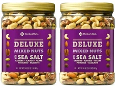 2 Packs Member's Mark Deluxe Mixed Nuts with Sea Salt 34 OZ Each Pack