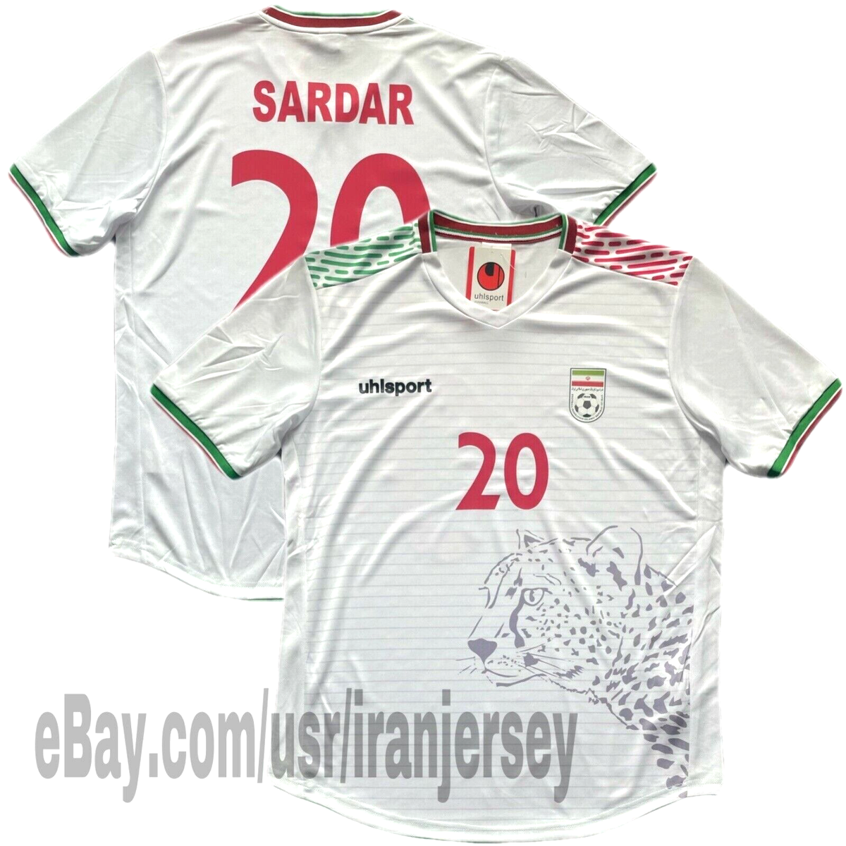 2020/21 Iran Home Jersey #20 SARDAR AZMOUN Uhlsport Soccer