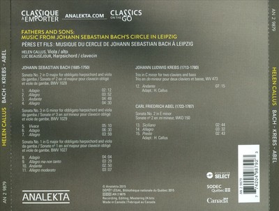 BACH, KREBS, ABEL NEW CD