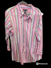 Polo Ralph Lauren Curham Poplin Striped Long Sleeve Shirt Men's Size XL Fits Xxl