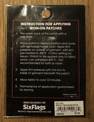 Six Flags Great Adventure - El Toro - Iron-On Patch - Roller Coaster ⭐NEW⭐ - Picture 2 of 2