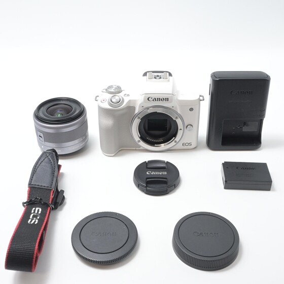 Mint】 Canon Canon EOS Kiss M2 Standard Zoom Lens Kit White#4549