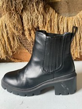 Ladies Ankle Boot Bootie Women Size 10 Black Leather
