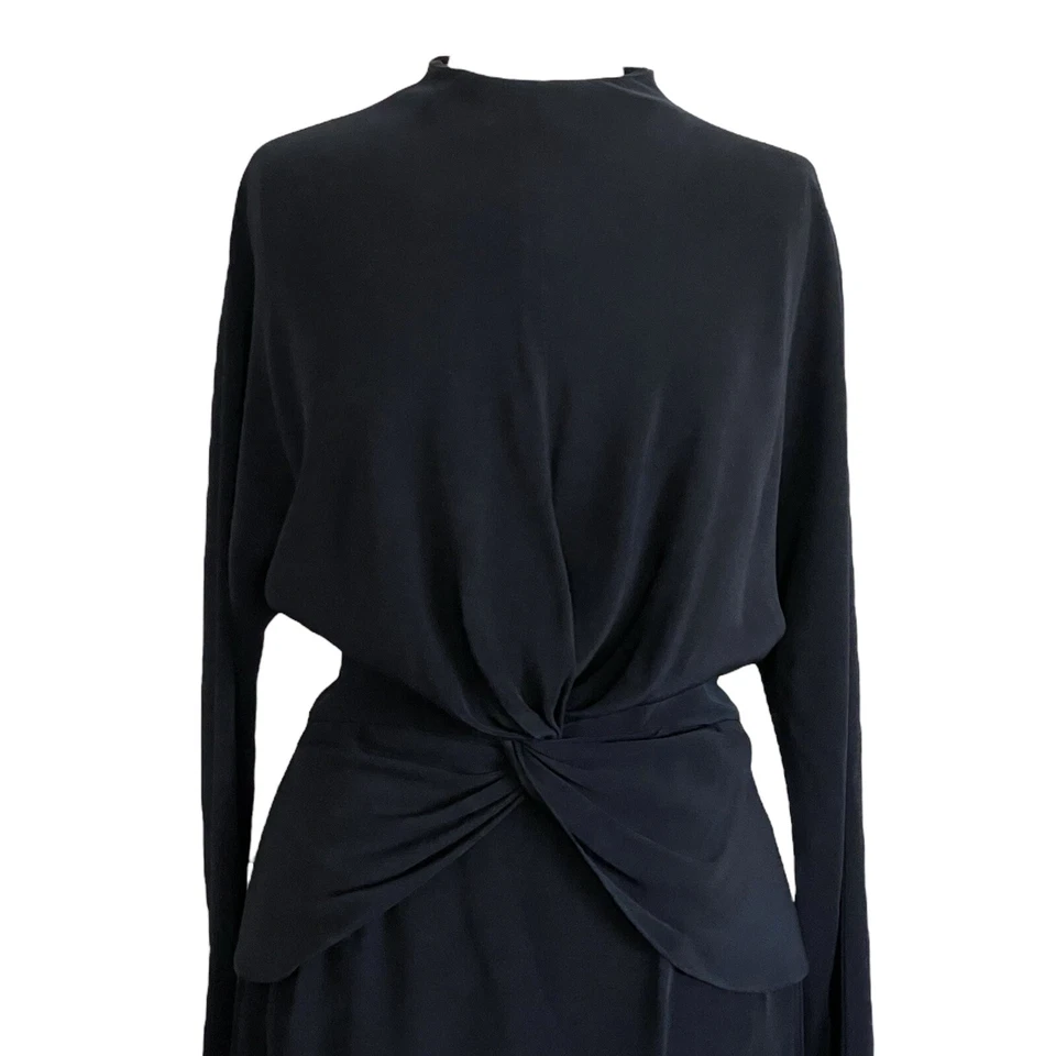 Vestido de mujer Jackie Rogers vintage años 80 hace 40 talla 12 negro crepé LBD cóctel Foto 3 de 4