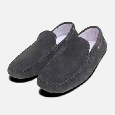 Mittelgraue Wildleder Fahrschuhe Halbschuhe