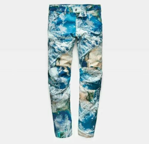 G-Star Elwood X52 5622 3D Tapered Canvas Earth Camouflage Print Jeans Pharrell - Afbeelding 1 van 8