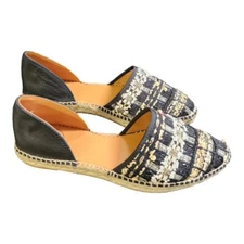 Toni Pons Origens Black Tweed Fabric Almond Toe Flats Size US 8.5 - 9, EU 40 NEW