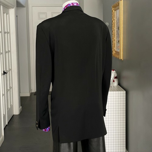 Blazer Gianni Versace lana negra 4 botones con 4 bolsillos con cremallera talla 52 FW 1992/93 - Imagen 8 de 12