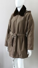 Max Mara Weekend Olive Khaki Hooded Parka Jacket Coat Uk14 Us10