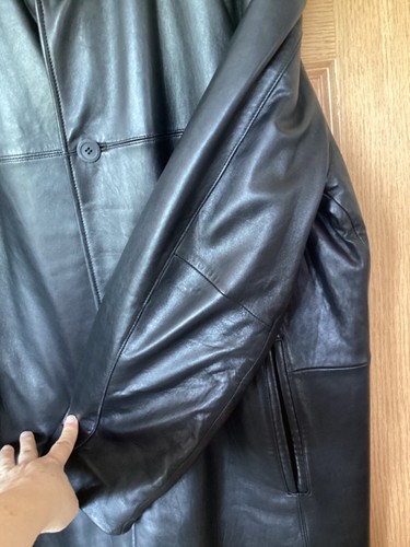 Adler Collection Authentic Men's XL Black Lamb Skin Leather Coat w/Lining - Picture 9 of 20