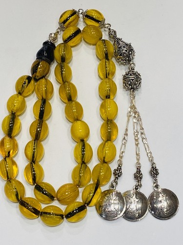 Rosario de Apretamiento de Ámbar Faturan de Baquelita de Colección 33 Cuentas de Oración 🙂 - Imagen 2 de 11