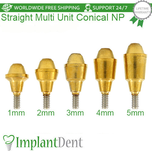 1x Dental Straight Multi Unit 1.6 Prosthetic Narrow Platform Conical Hex 2.25mm - Picture 1 of 16