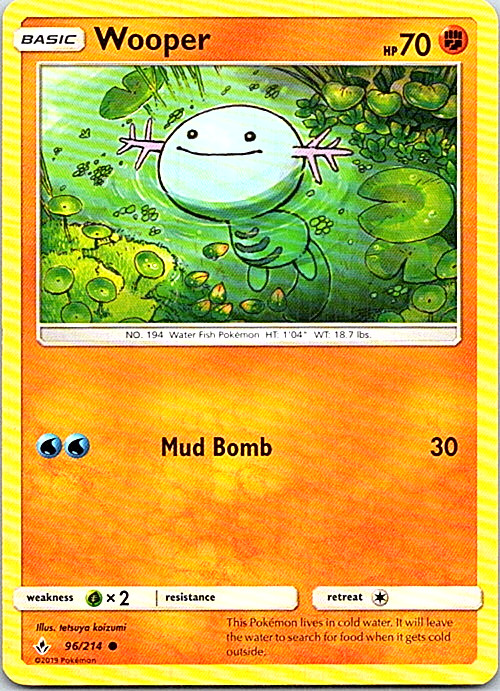 Wooper 96/214 Pokemon Unbroken Bonds Light Play