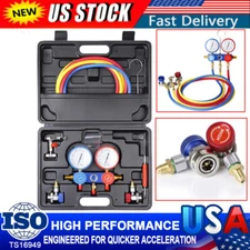 HVAC A/C Air Conditioner Kit AC Manifold Gauge Valve Set Brass Refrigeration USA