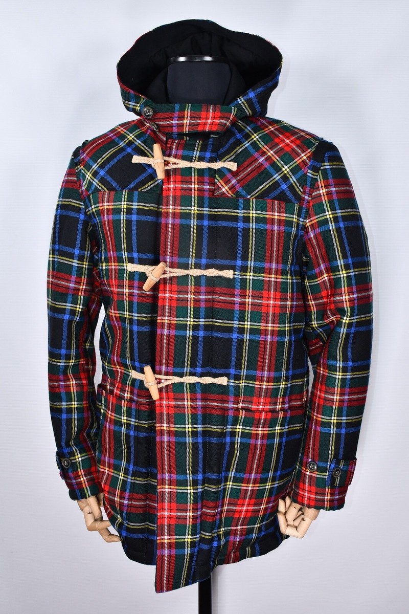 Gloverall Duffle Coat チェック柄 Gloverall X Lochcarron Tartan Check Stewart Black Insulated